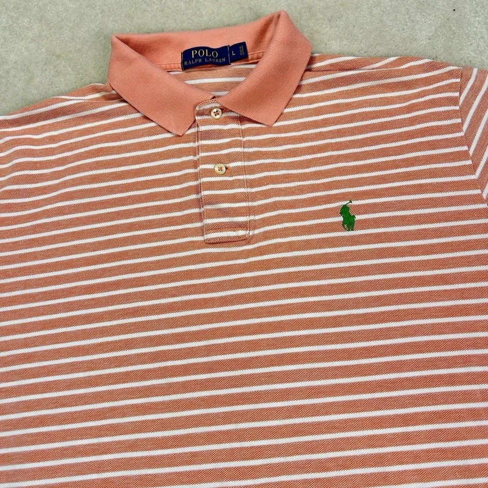 Polo Ralph Lauren Classic Fit Short Sleeve Pique Polo Shirt Mens L Summer Preppy